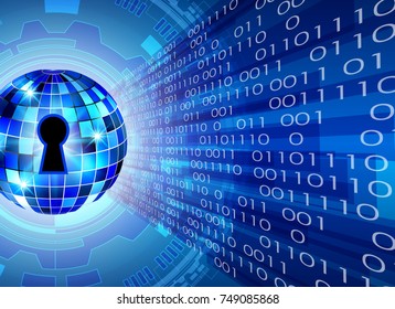 Abstract security technology background, key lock and digital technology background, Vector Illustration. 