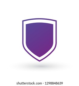 Abstract security vector icon illustration isolated on white background. Shield icon. Lock icon.