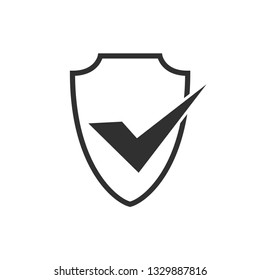 Abstract security vector icon illustration isolated on black background. Shield security icon. Lock security icon.