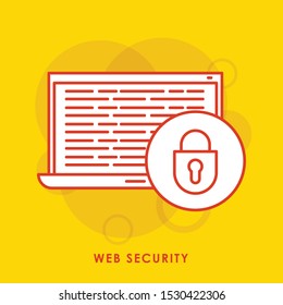 Abstract security vector icon illustration isolated on black background. Shield icon. Lock icon.