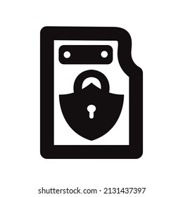 Abstract security vector icon illustration isolated on a white background. Lock icon.