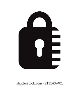 Abstract security vector icon illustration isolated on a white background. Lock icon.