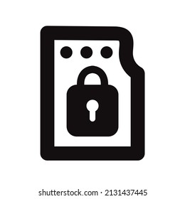 Abstract security vector icon illustration isolated on a white background. Lock icon.