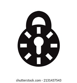 Abstract security vector icon illustration isolated on a white background. Lock icon.