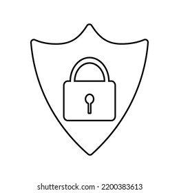 Resumen de la ilustración del icono del vector de seguridad aislado en el fondo blanco. Icono Escudo. Icono de bloqueo.