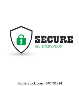 Abstract security vector icon illustration. Shield and lock security icon.
