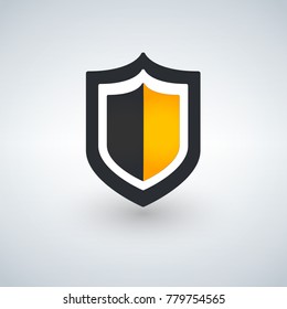 Abstract security vector icon illustration isolated on white background. Shield security