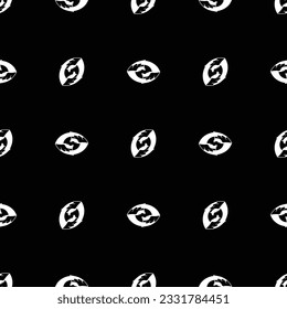 abstract seed design repetition arranged vertical and horizontal in one row; monochrome design