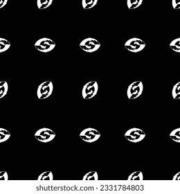 Abstract seed repeating in rows arranged horizontal and vertical; monochrome design to print on textile and kitchen related prints