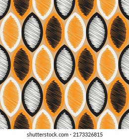 Resumen Forma De Semilla Estilo Patrón Geométrico Sin Marea Estilo Detalles De Diseño Colores De Moda Moderno Alamante Minimalista Diseño Retro Naranja Tono Blanco Negro