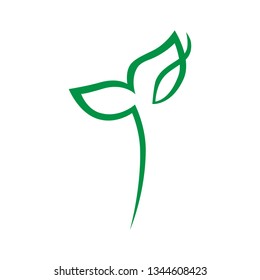 Abstract seedling symbol, icon on white background. Design element