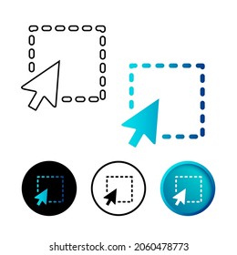 Abstract Select Area Tool Icon Illustration