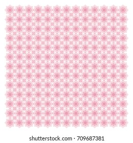 Abstract self made pattern done from only square in different size. Square shapes are transparent and making illusion effects. White background.