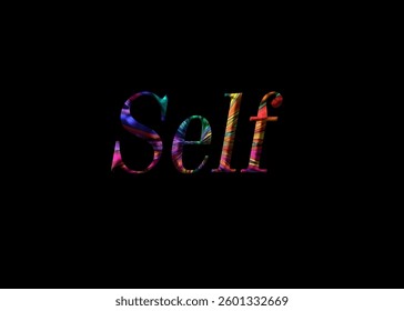 Abstract Self Text Effect Design Black Background