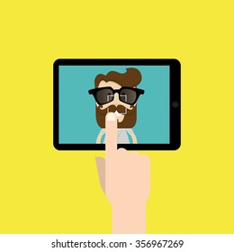 abstract selfie background with some special objects