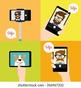 abstract selfie background with some special objects