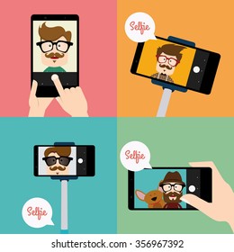 abstract selfie background with some special objects