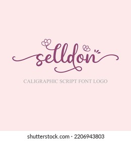 Resumen de la plantilla de diseño del logotipo SELLDON SCRIPT FONT