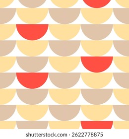 Semicírculo abstrato ou padrão sem emenda da tigela. Ilustração vetorial. Plano de fundo simples