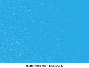 Abstract semicircle with round snow of different size and transparency. Beautiful frame with snowfall. Winter background. Vector illustration