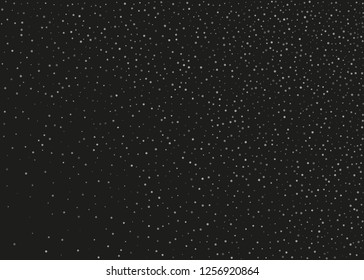 Abstract semicircle with round snow of different size and transparency. Beautiful frame with snowfall. Winter background. Vector illustration