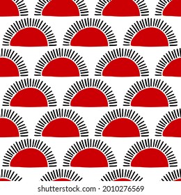 formas de semicírculos abstractos y líneas de patrón geométrico sin costuras, fondo de textura de ilustración vectorial repetible interminable