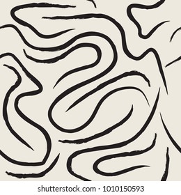 Abstract semless hand drawn brush pattern