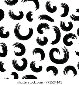 Abstract semless hand drawn brush pattern