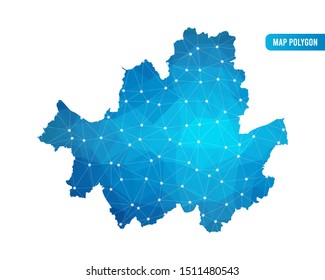 Abstract Seoul Map geometric rumpled triangular low poly style gradient graphic on white background , line dots polygonal design for your . Vector illustration eps 10