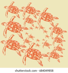 Abstract sepia colorful vector pattern.  Illustration for print, paper, textile