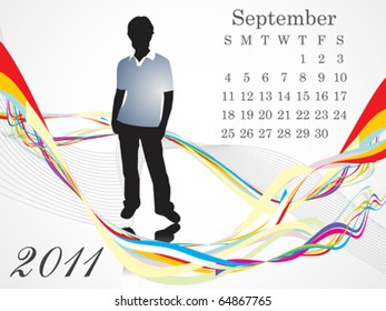 abstract September calendar vector illustration