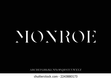 Abstract serif display font vector with minimal design style