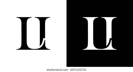 Abstract serif letter LI logo in black and white color for beauty and wedding design logo vector inspiration