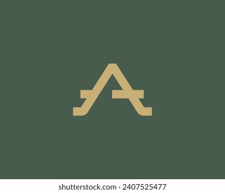 Abstract serif letter A logotype. Letter A logo. Creative linear premium monogram. Vector illustration.