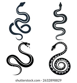 Abstract Serpent Tribal Silhouette Vector
