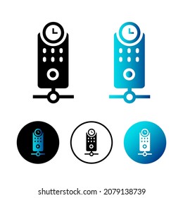 Ilustración del icono de reloj del servidor abstracto