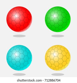 Abstract set of 3d ball. Color vector illustration.
