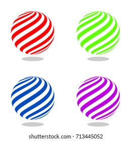 Abstract set of 3d ball. Color vector illustration.