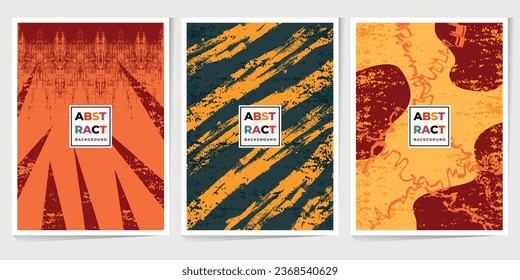 Resumen Set Autumn fondo, coloridas formas de doodle y colores en el diseño vectorial moderno de moda.Patrón de dibujos animados en colores de estilo retro para folletos, afiches, banner, portada en diseño posmoderno.