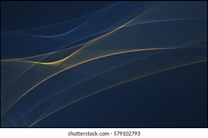 Abstract set  background advertising vector shiny colorful wave line blue yellow

