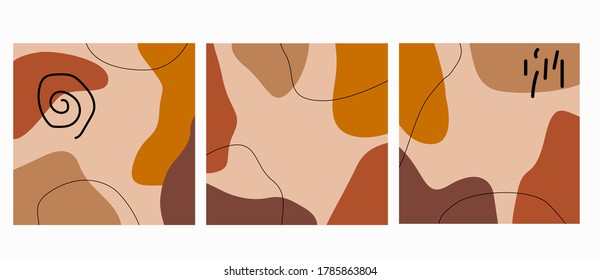 Abstract set background with doodle object. Modern vector design in scandinavian style for scrapbooking, planner, congratulations, card, banner and invitations. EPS 10	