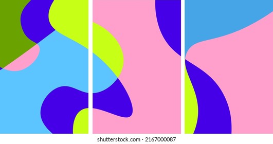 abstract set background flat color for banner, poster, template, design, etc