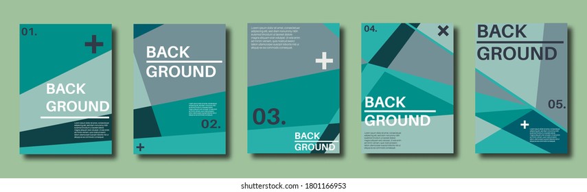 Resumen conjunto de antecedentes con coloridos triángulos caóticos, polígonos. Afiches geométricos, medios sociales, portada del libro. Ilustración vectorial.       