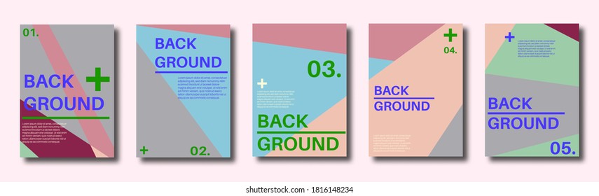 Resumen conjunto de antecedentes con coloridos triángulos caóticos, polígonos. Afiches geométricos, medios sociales, portada del libro. Ilustración vectorial.