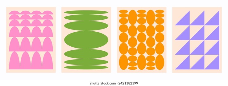 Resúmenes de fondo de formas geométricas ingenuas. Patrones de onda de figuras geométricas brutales. Ilustración de vector retro