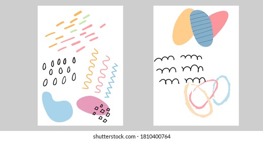 Abstract set backgrounds for social media platform, stories, banner with abstract shapes . Visual design for your social networks, personal blog, shop. Cool Backgrounds. Flat abstract design cards.