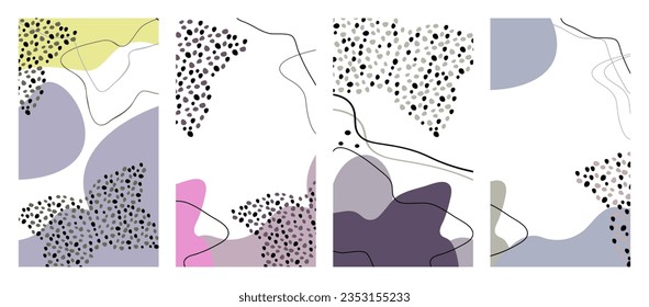 Abstract set backgrounds.Trendy design for social media marketing.Social media kit