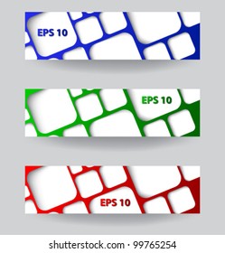 Abstract set banners with forms of empty frames for your web design.