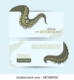 Abstract set of banners with octopus