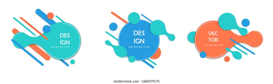 Abstract set banners. Paper style Vector illustration. Shadow